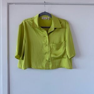RD Style Lime Button-Down Women's Shirt